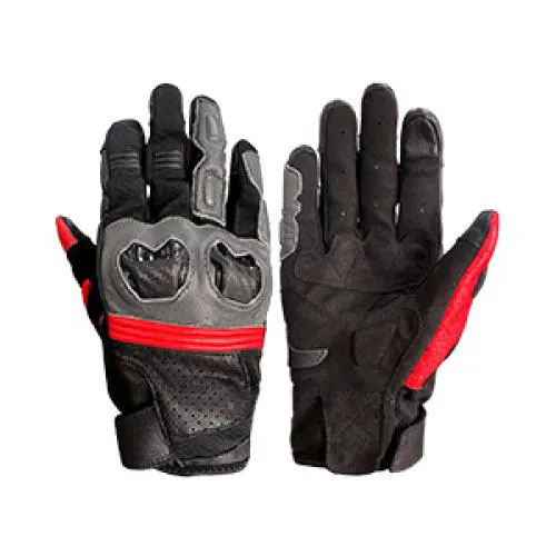 Black & Red Protective Motorcycle Gloves