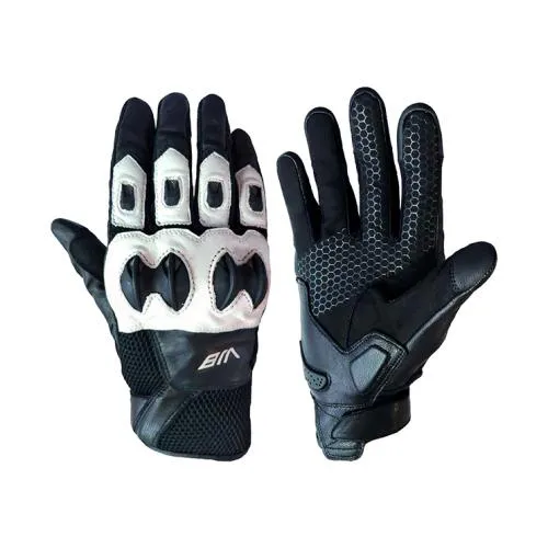 Black & White Protective Motorcycle Gloves