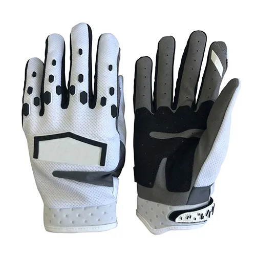 Gray and White Off Road Bike Gloves