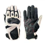 Mens Perforated Leather Motorcycle Mesh Gloves